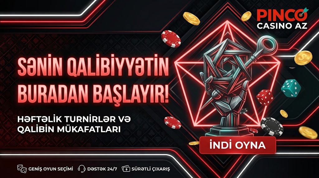 Turnirlər və qələbə mükafatları mövzulu Pinko casino görüntüsü